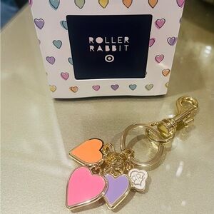 Roller Rabbit Multicolor Heart Keychain